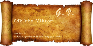 Görbe Viktor névjegykártya
